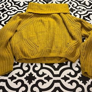 Mustard yellow scoop neck sweater